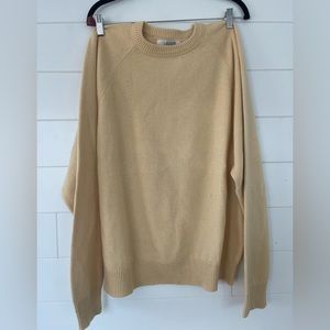 I.Magnin Sweater Mens XL Yellow Knit Pullover Cashmere Cotton Adult I Magnin